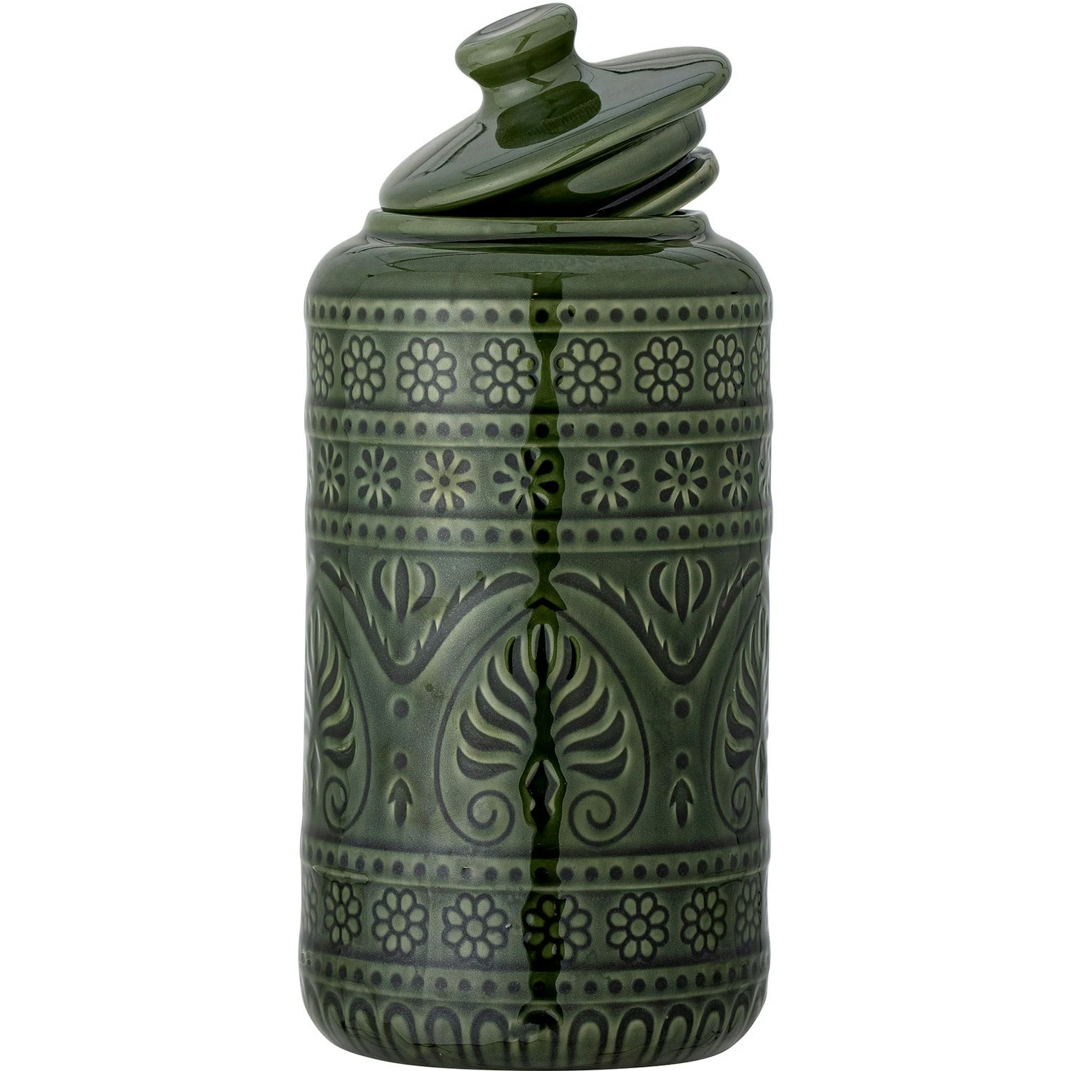 Bloomingville Rani Dose Mit Deckel 25x12 Cm, Grün – Bild 2