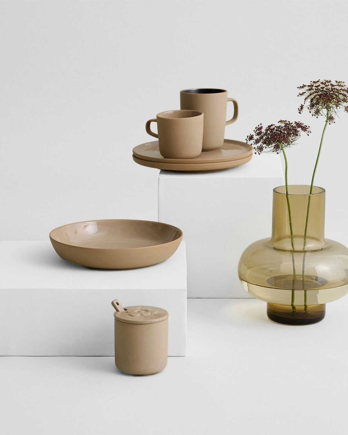 Marimekko Oiva/Unikko Gewürzglas Mit Deckel / Löffel, Terra – Bild 2